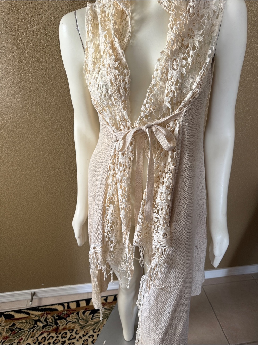 i jeans by Buffalo Cream Crochet Lace Scarf Wrap